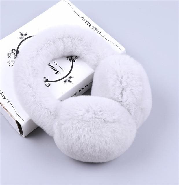 Winter Warm Rex Rabbit Fur Fur Earmuffs - Furdela Wholesale