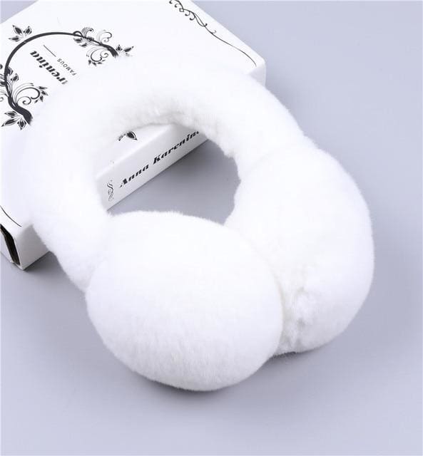 Winter Warm Rex Rabbit Fur Fur Earmuffs - Furdela Wholesale