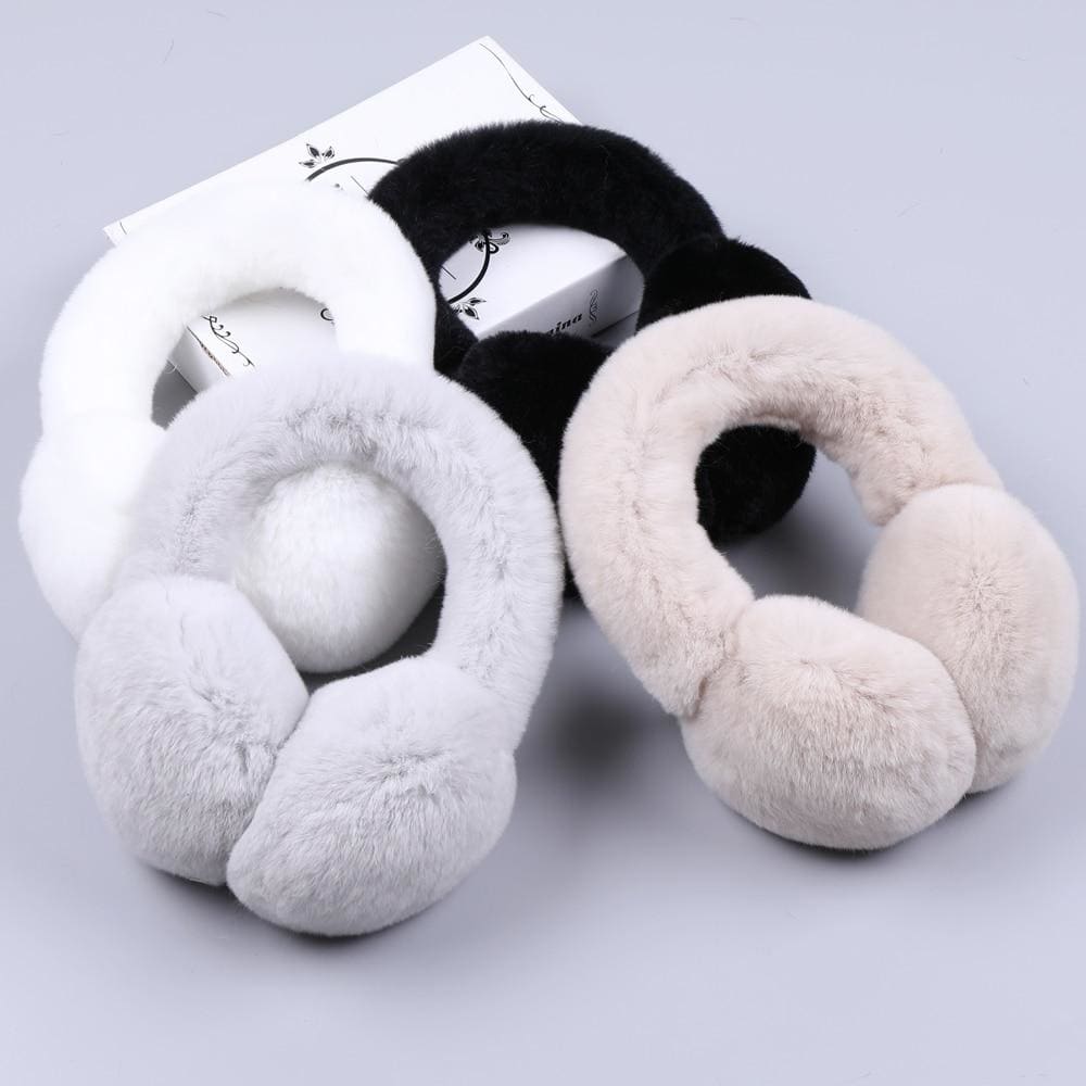 Winter Warm Rex Rabbit Fur Fur Earmuffs - Furdela Wholesale