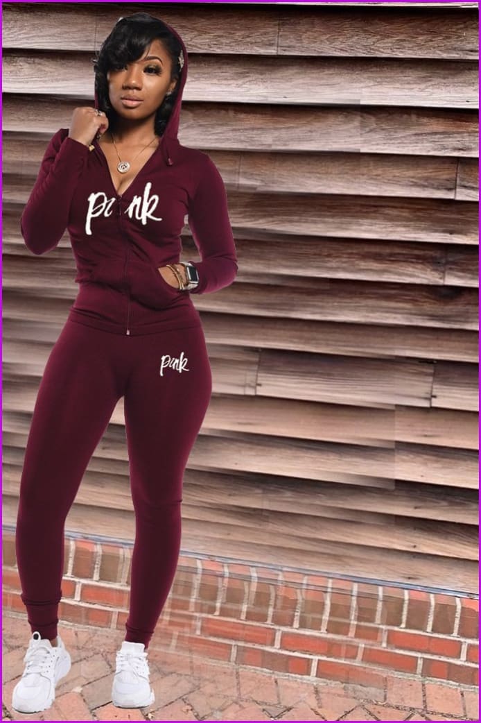 Women Sport Gym Fitness Long Sleeve Zippers Slim Outfit Tracksuit F1610 - Furdela