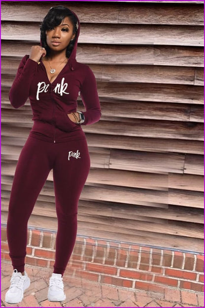 Women Sport Gym Fitness Long Sleeve Zippers Slim Outfit Tracksuit F1610 - Furdela