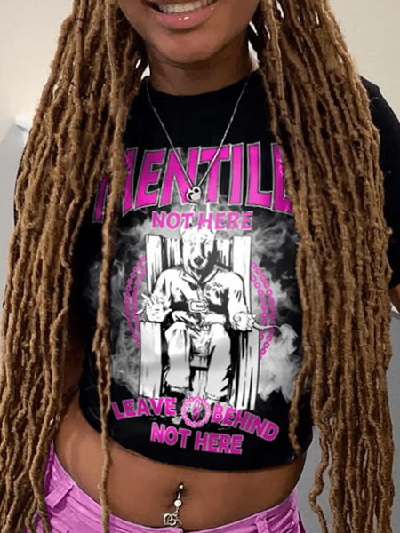 Figure Letter Print T-shirt AR5033