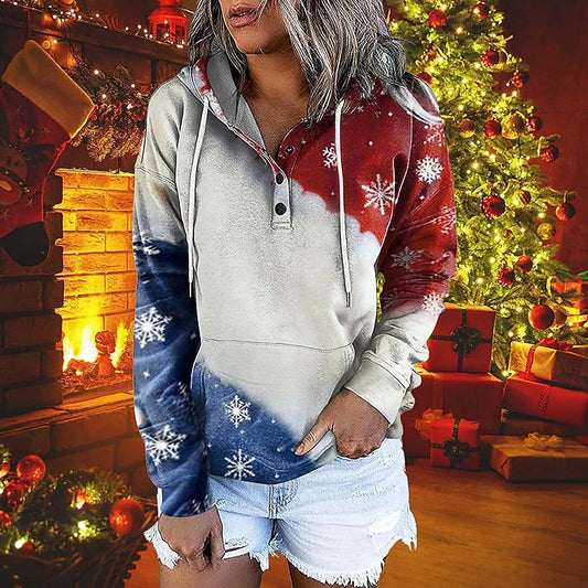 Women's Hoodie Sweatshirt Pullover Streetwear Christmas Front Pocket Print Green White Light Green Elk Christmas Tree Text Christmas Gifts Hooded Long Sleeve Cotton S M L XL XXL / 3D Print PC89