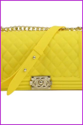 Yellow Jelly Shoulder Cross Body Bag F045 - Furdela