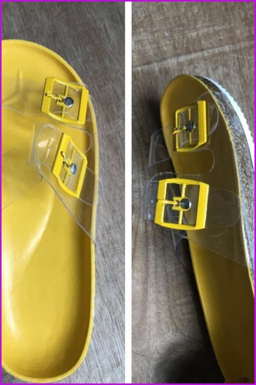 Yellow/Snake Pattern Transparent Slippers Sandles F142 - Furdela