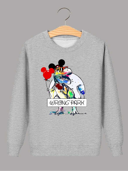 Plus Size Cartoon Letter Print Sweatshirt AT9035